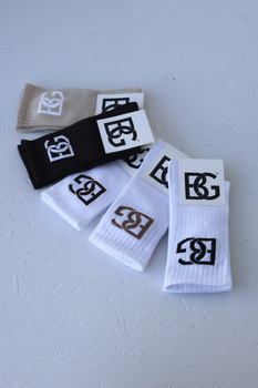 Skarpety BG Login | biały - czarny