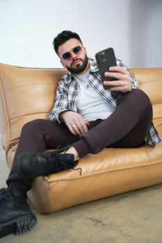 Koszula męska BG Pattern | krem