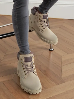 Męskie ocieplane beżowe trapery TL230-8