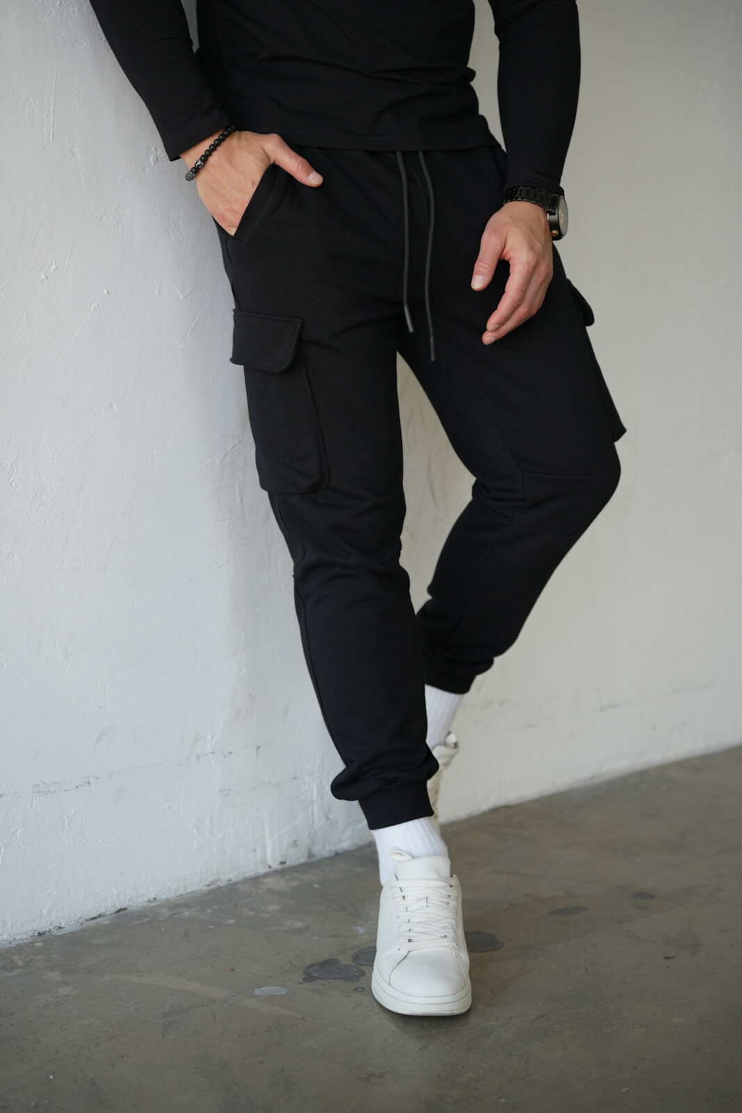 SPODNIE MĘSKIE BG TRACK | CZARNY