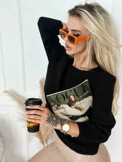 Damski sweter czarny 12223C
