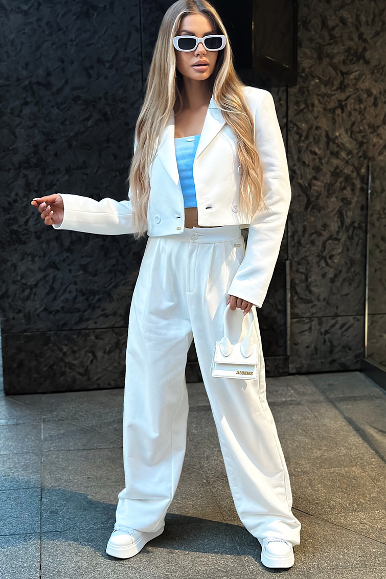 SPODNIE DAMSKIE BG PRESTIGE | BIAŁY