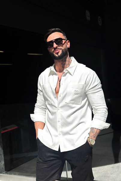 KOSZULA MĘSKA BG VIBE | BIAŁY