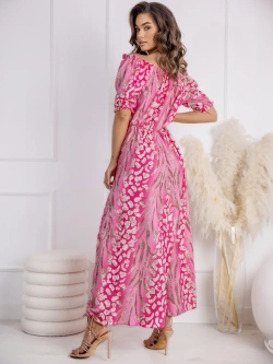 Długa wzorzysta sukienka hiszpanka Alma