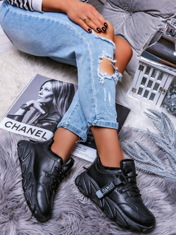 Damskie buty sportowe ocieplane czarne YK108