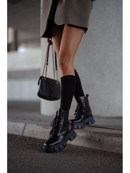 Podkolanówki gładkie 0248.001, Kolor Czarny, Rozmiar 37-41