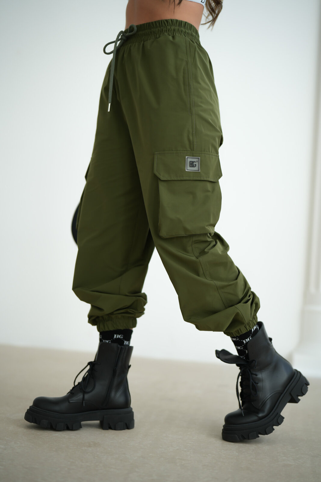 SPODNIE DAMSKIE BG EGO | KHAKI