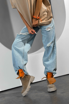 SPODNIE DAMSKIE BG NINETY'S JEANS | BŁĘKIT