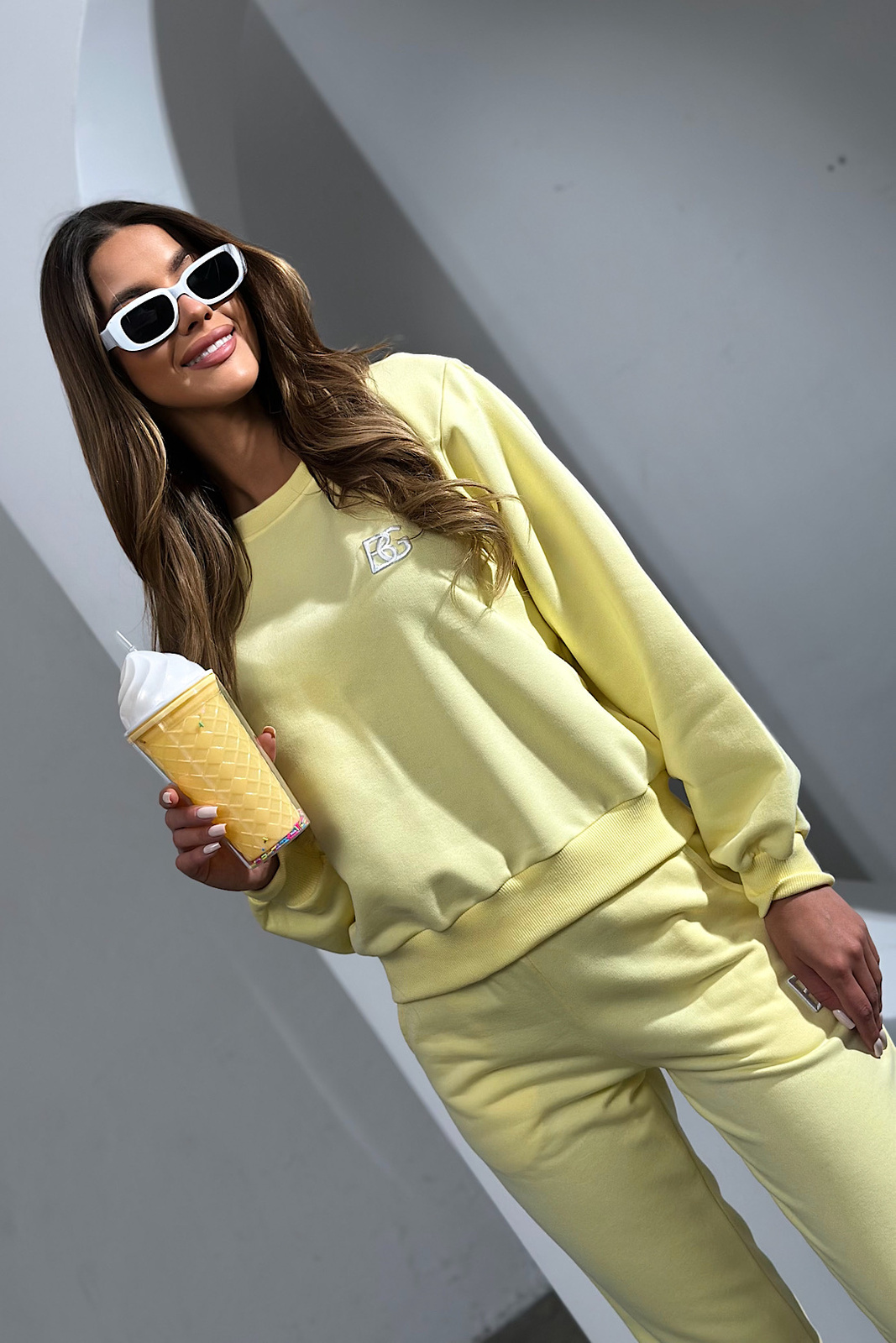 BLUZA DAMSKA BG BASIC | BANANOWY