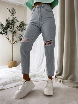 Jeansy MOM FIT HOLES – jeansowe