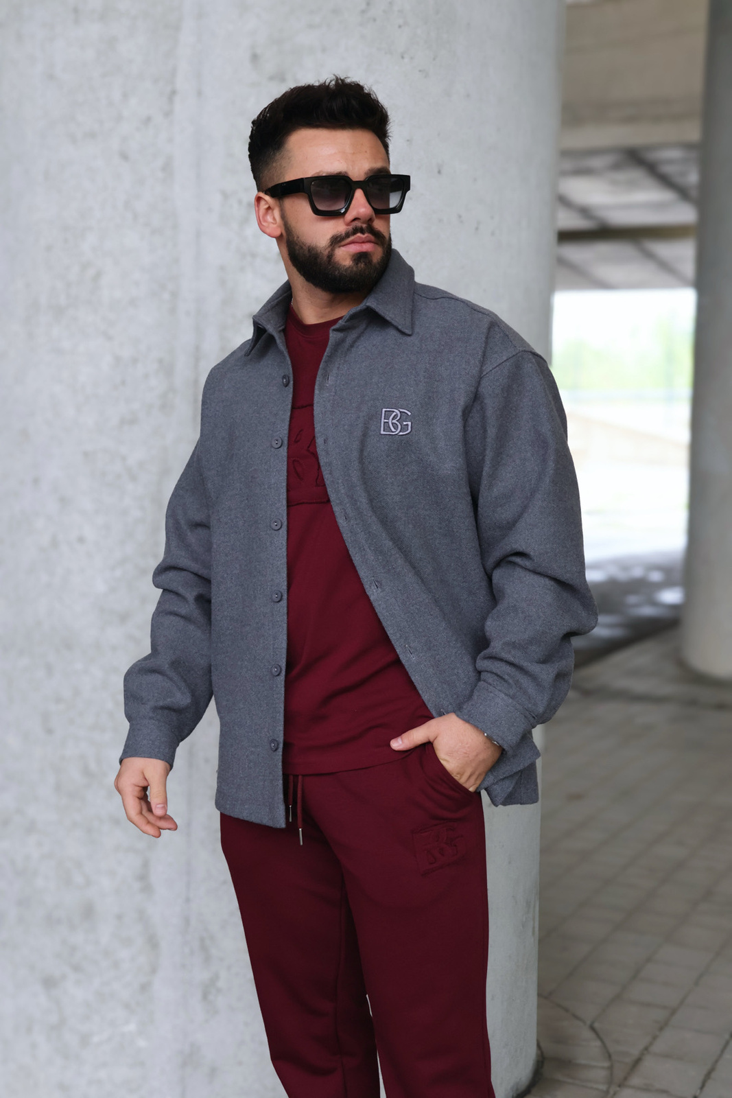 Koszula męska BG Coat | grafit