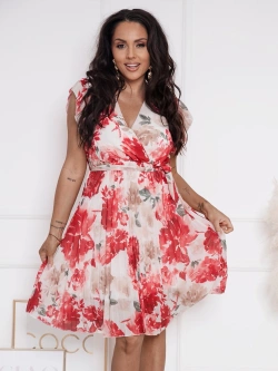 Kwiecista plisowana sukienka do kolan Caterina