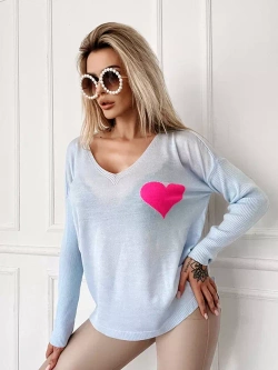 Damski sweter błękitny 152302BL