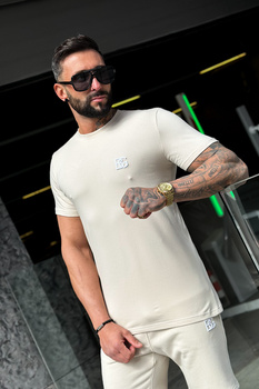 T-SHIRT MĘSKI BG BOND | BEŻOWY