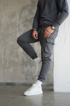 SPODNIE MĘSKIE BG TRACK | GRAFIT