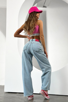 SPODNIE DAMSKIE BG NINETY'S JEANS | BŁĘKIT