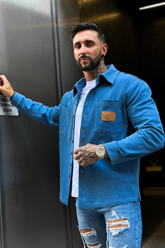 KOSZULA MĘSKA BG DENIMO | NIEBIESKI JEANS