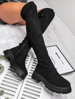 Damskie wysokie kozaki za kolano czarne TL247