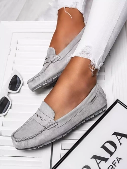 Damskie mokasyny szare M500-26