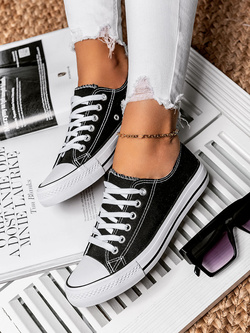 Damskie trampki czarne QY831