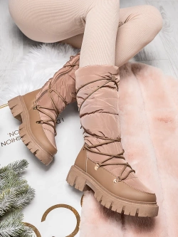 Damskie śniegowce wysokie brązowe HY858-65