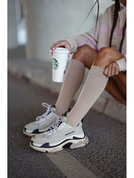 Podkolanówki gładkie 0248.001, Kolor Beżowy, Rozmiar 37-41