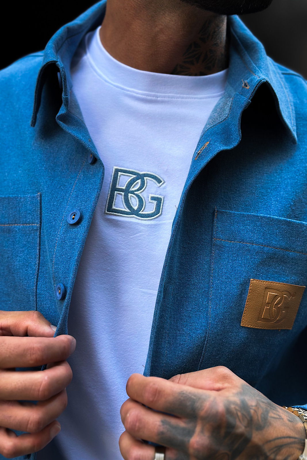 KOSZULA MĘSKA BG DENIMO | NIEBIESKI JEANS