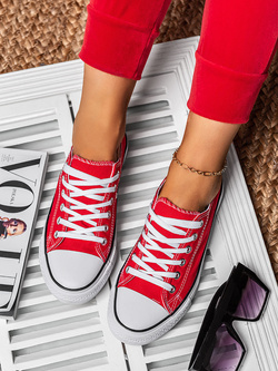 Damskie trampki czerwone QY831-4