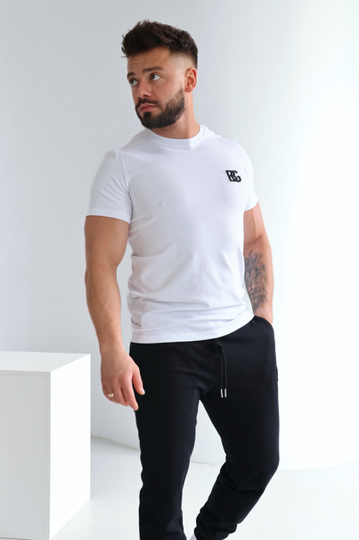 T-Shirt męski BG Bond | biały-czarny