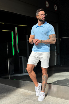 T-SHIRT MĘSKI BG POLO | BŁĘKITNY