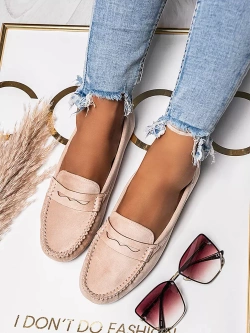 Damskie mokasyny beżowe M500-8