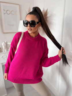 Damski sweter fuksja 4861F