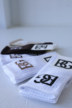 Skarpety BG Login | biały - czarny