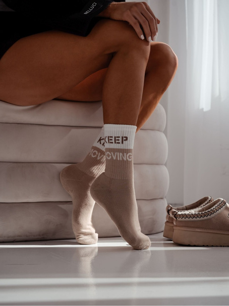 Skarpetki damskie półfrotte UNIQUE KEEP MOVING 0071.008, Kolor Beżowy, Rozmiar 38-41