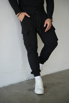 SPODNIE MĘSKIE BG TRACK | CZARNY