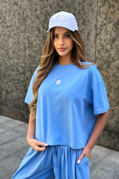 T-SHIRT DAMSKI BG EARLY | NIEBIESKI