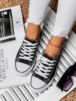 Damskie trampki czarne QY831