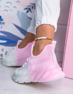 Damskie buty sportowe biało-różowe A2100BR