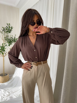 Koszula RUFFLES – brązowa