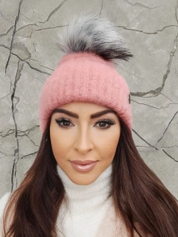 Damska czapka zimowa koralowa Candice 005