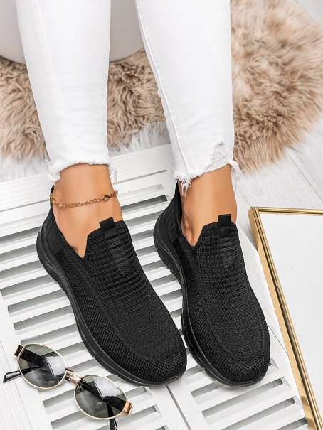 Damskie wsuwane buty sportowe czarne PDJ268