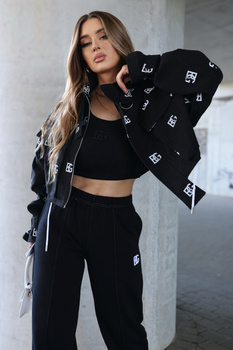 Kurtka jeans damska BG Popcorn | czarny