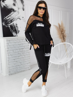 Komplet dresowy damski czarny ZD00BL