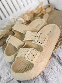 Damskie klapki jasnobeżowe DZ215-8