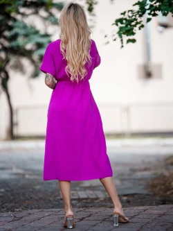 Muślinowa sukienka midi z rozcięciem Irene