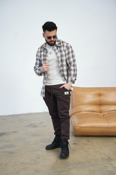 Koszula męska BG Pattern | krem