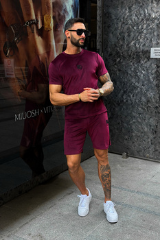 T-SHIRT MĘSKI BG SILK | BORDOWY