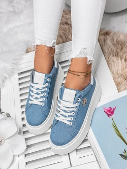 Damskie buty sportowe niebieskie na platformie TL248-13