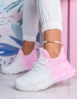 Damskie buty sportowe biało-różowe A2100BR