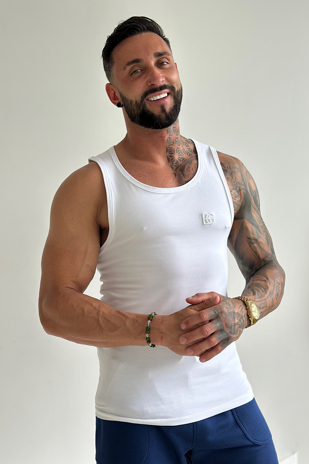 BLUZKA MĘSKA BG JUSTIN | BIAŁY